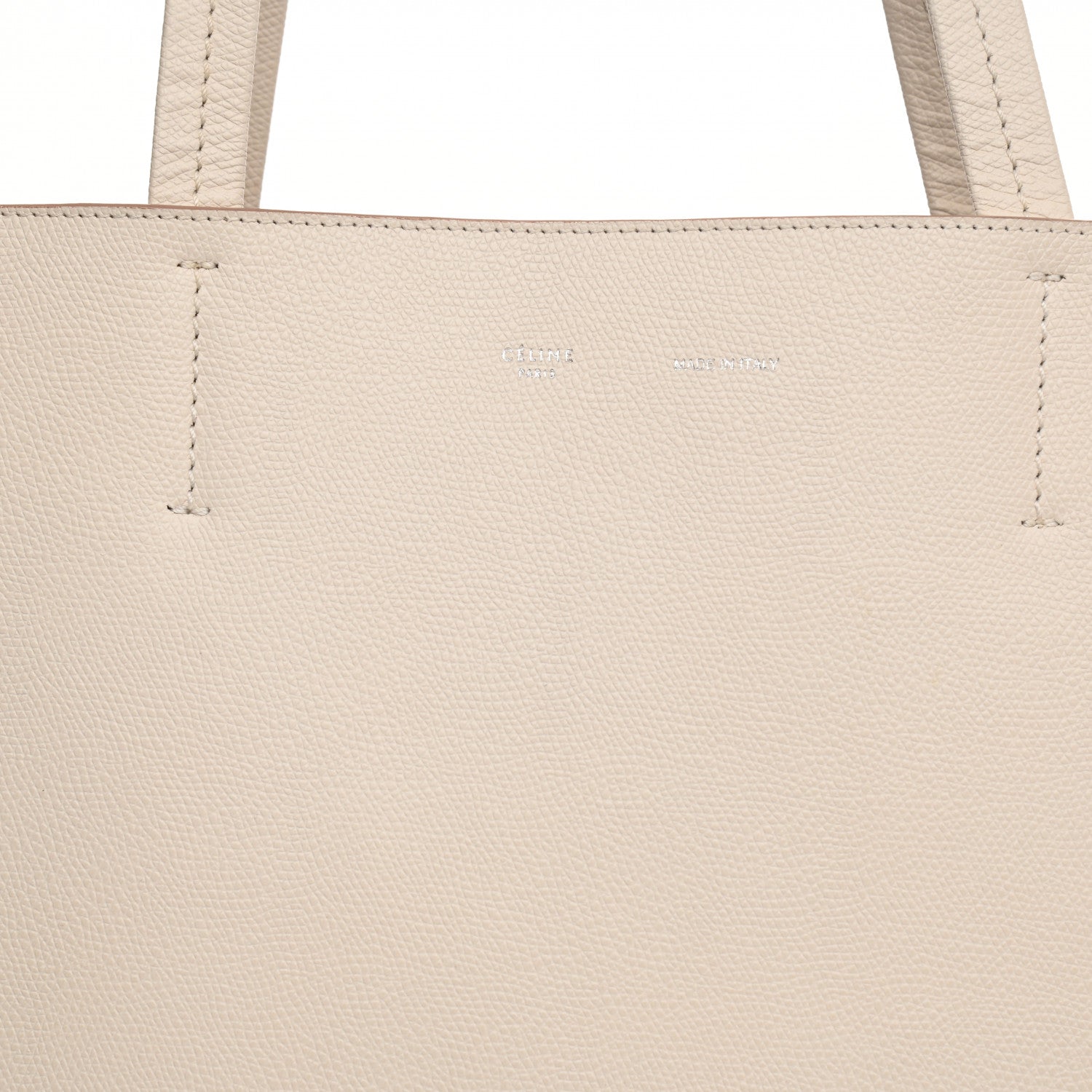 Celine Grained Calfskin Medium Horizontal Cabas Phantom White 8 of 17