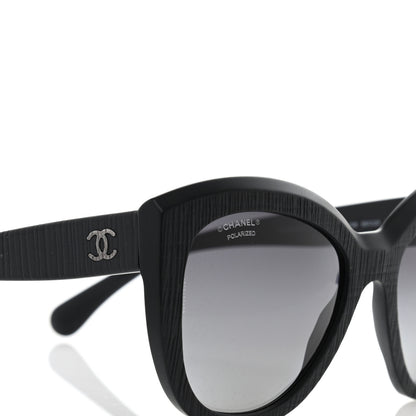 Chanel Tweed Effect CC Polarized Butterfly Signature Sunglasses 5332 Grey 7 of 8