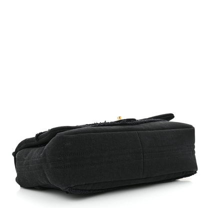 Chanel Denim Coco Jumbo Single Flap Black 4 of 13