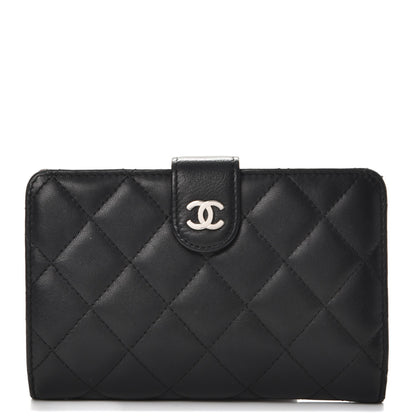 Chanel Lambskin Quilted Zipped Pocket Wallet Black 1 of 9