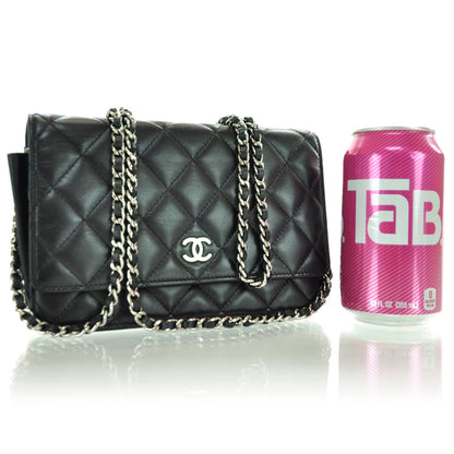 Chanel Lambskin Quilted Wallet On Chain WOC Black 2 of 12