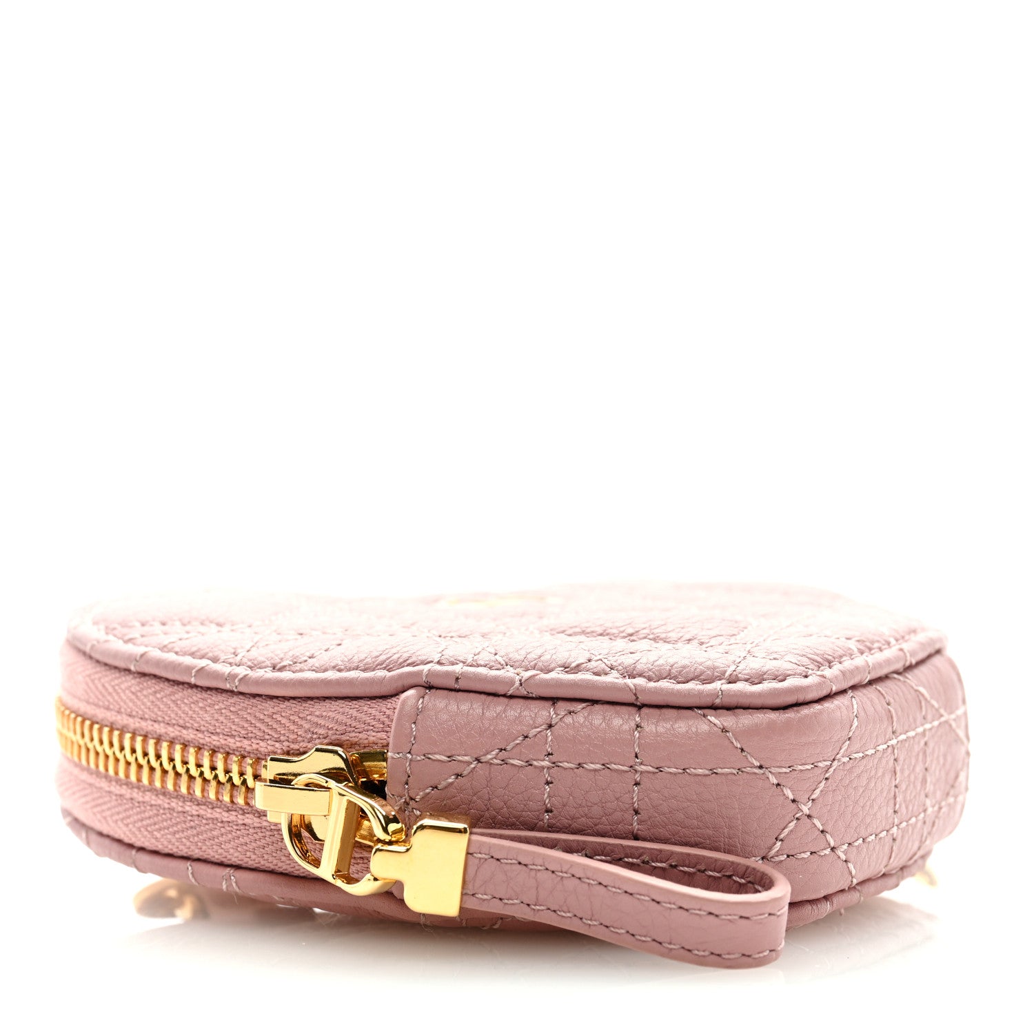 Christian Dior Calfskin Cannage Dioramour Caro Heart Pouch With Chain Old Rose 4 of 7