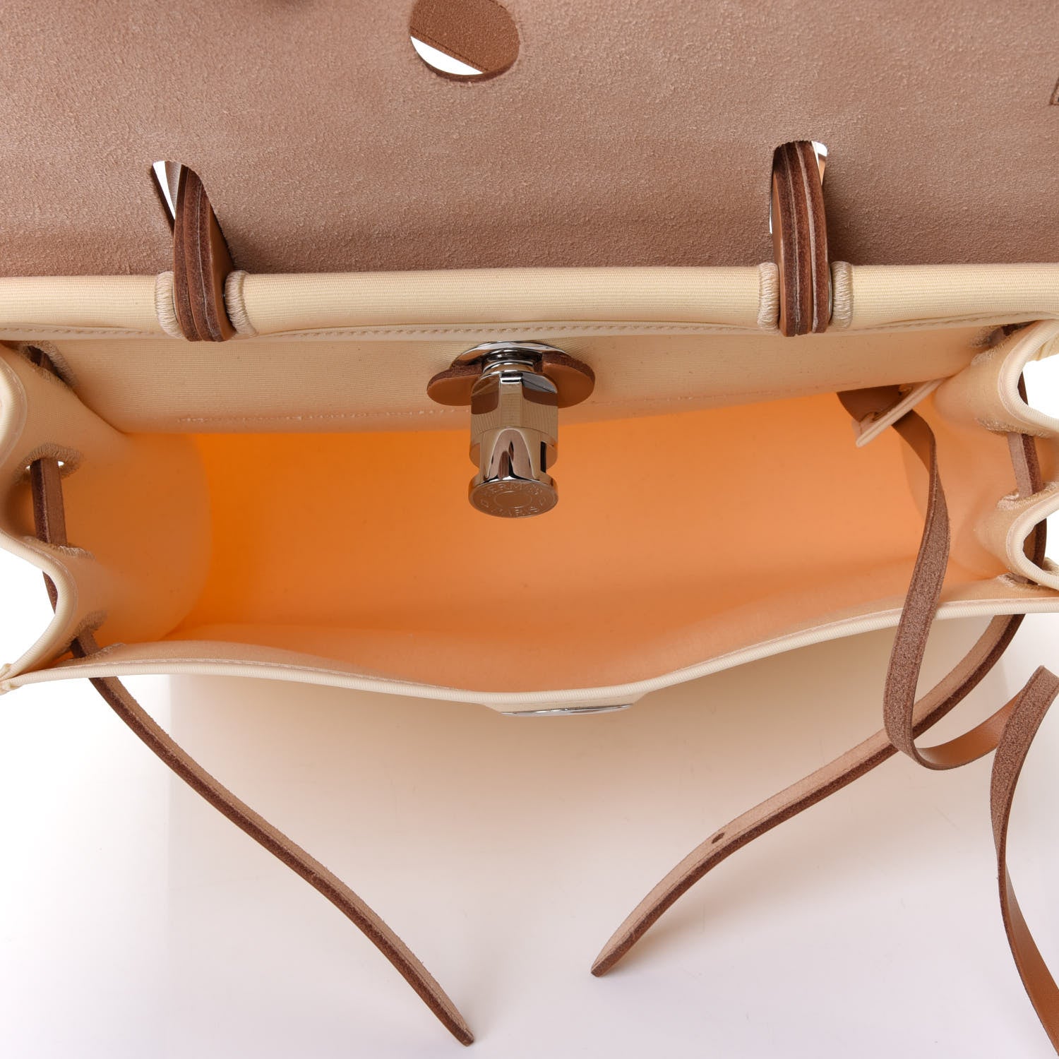Hermes Vache Hunter Toile Herbag Zip 31 PM Vanille Naturel Sable 4 of 4