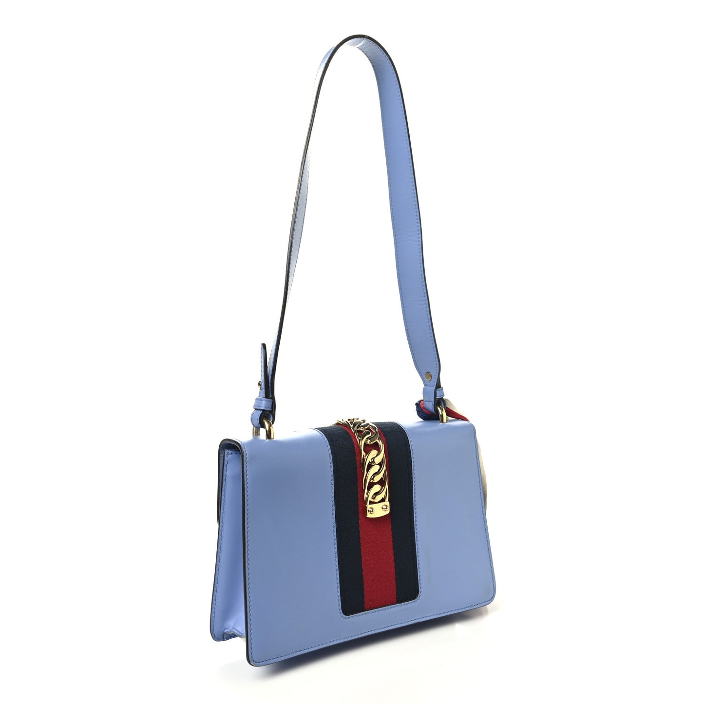 Calfskin Small Sylvie Shoulder Bag Clear Sky Blue