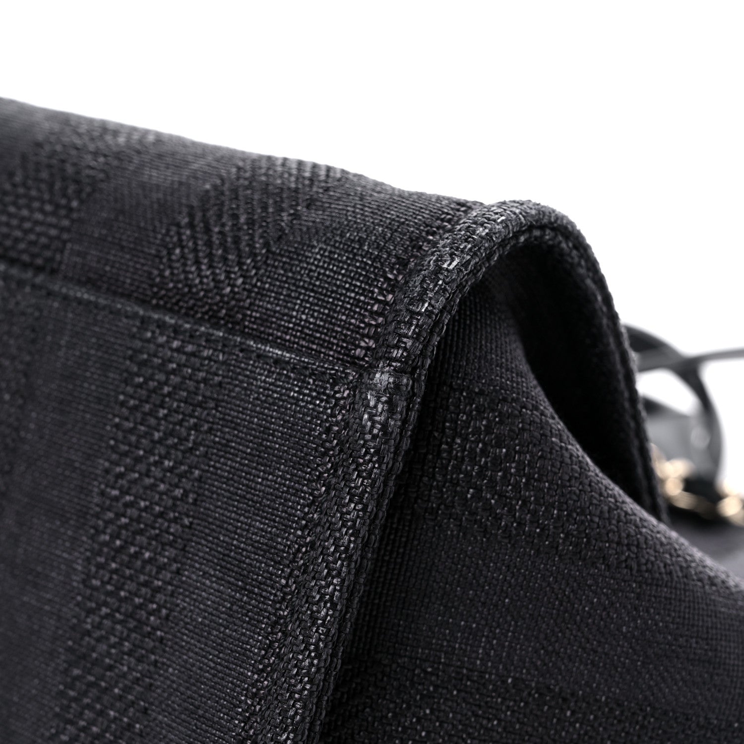 Chanel Mixed Fibers Calfskin Striped Medium Deauville Tote Black 11 of 20