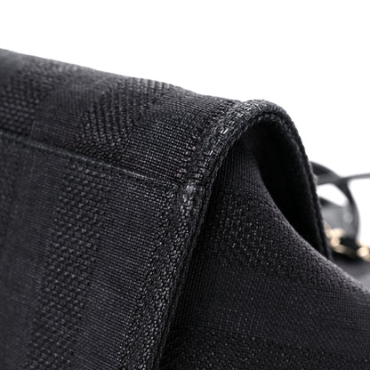 Chanel Mixed Fibers Calfskin Striped Medium Deauville Tote Black 11 of 20