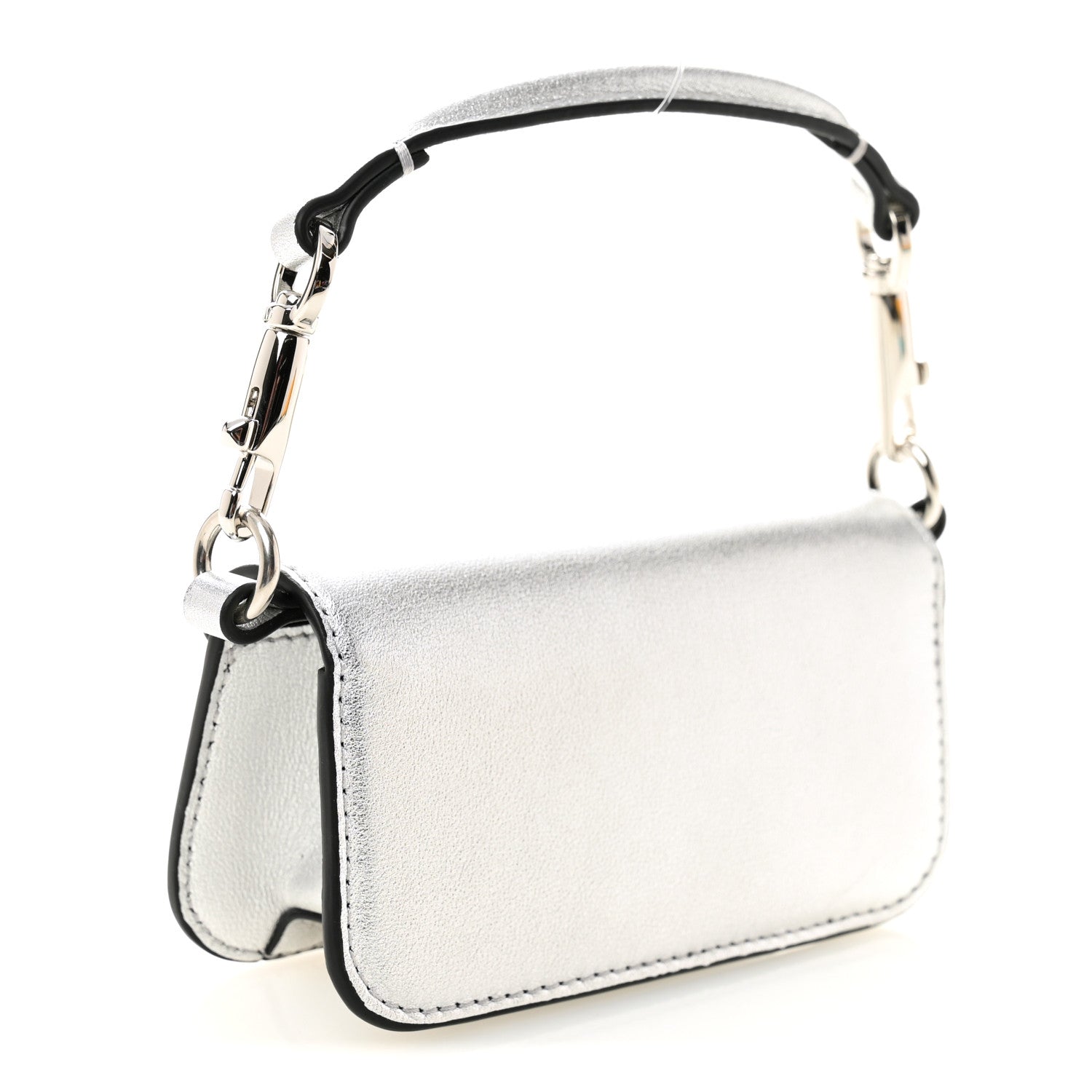 Valentino Garavani Laminated Calfskin Vlogo Micro Loco Shoulder Bag Silver 3 of 10