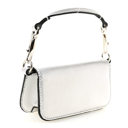 Valentino Garavani Laminated Calfskin Vlogo Micro Loco Shoulder Bag Silver 3 of 10