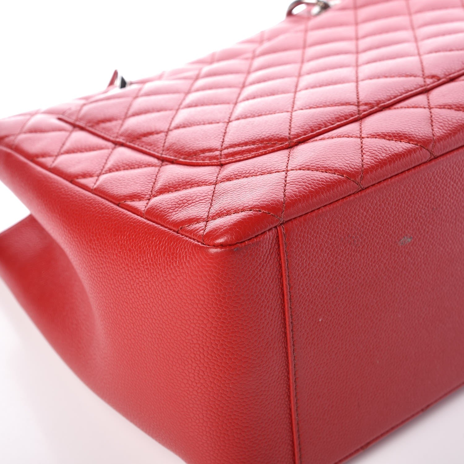 Chanel Caviar Quilted Grand Shopping Tote GST Red 12 of 12