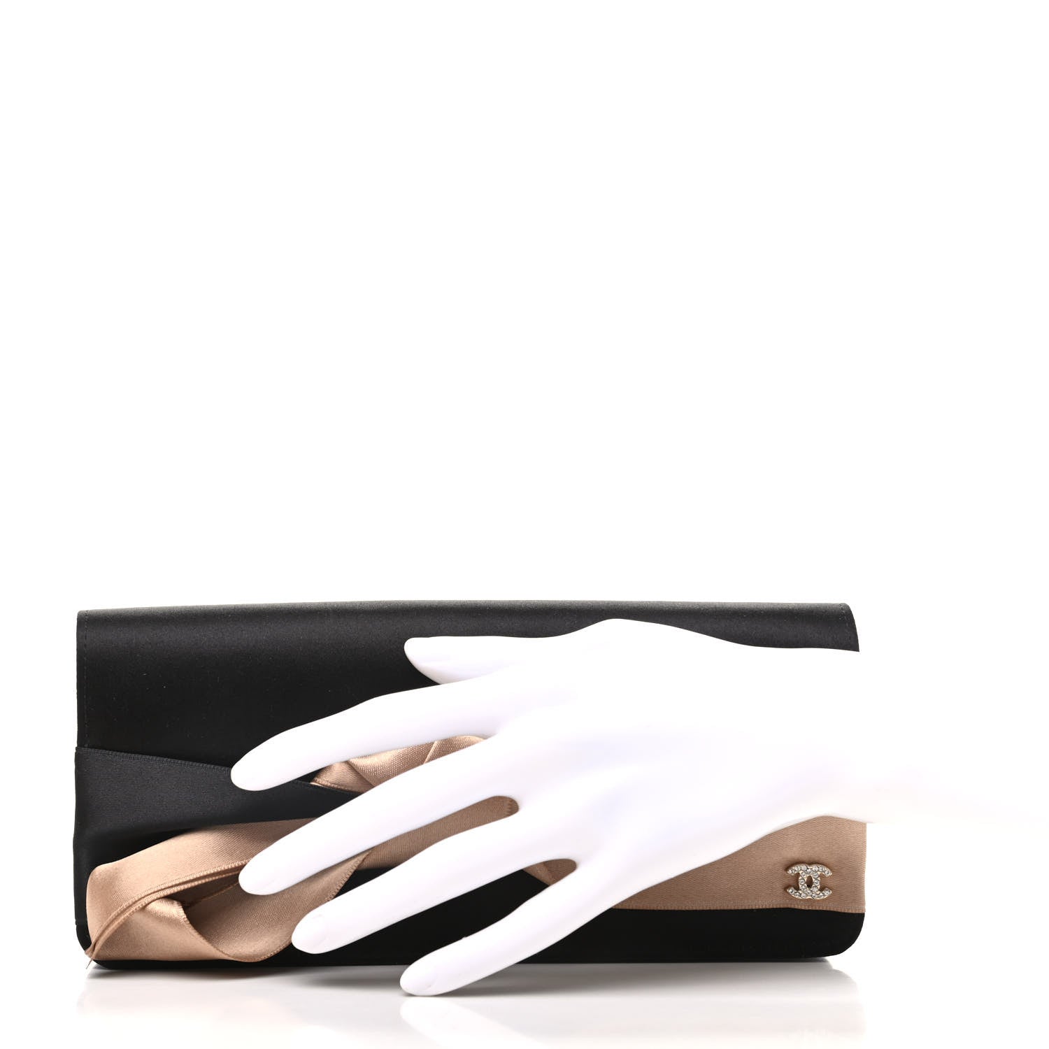 Chanel Satin Bow Clutch Black 2 of 10