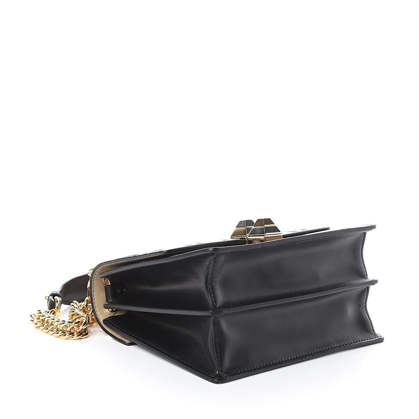 Vitello Liberty FF 1974 Embossed Small Kan I Shoulder Bag Black