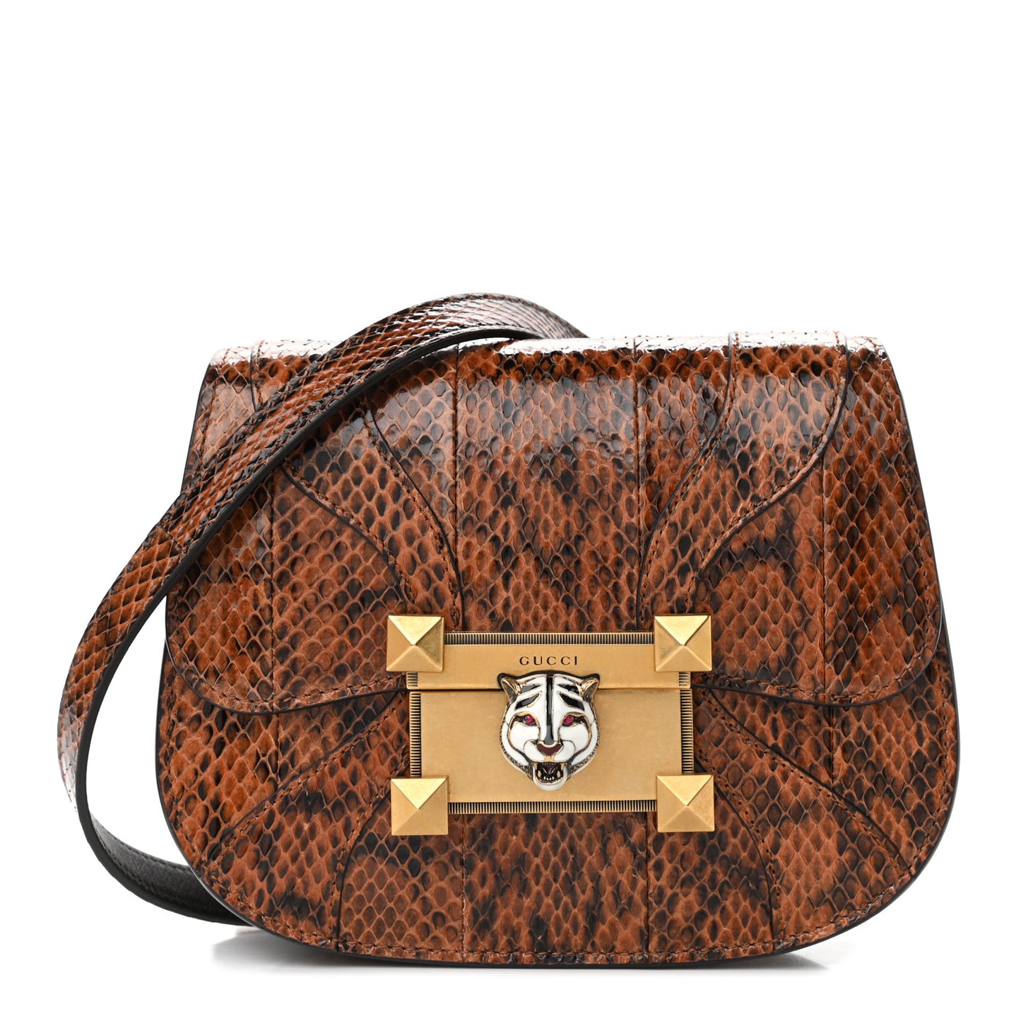 Elaphe Radiata Crystal Small Osiride Shoulder Bag Bright Cuir Ruby