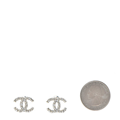 Chanel Crystal CC Earrings Light Gold 2 of 5