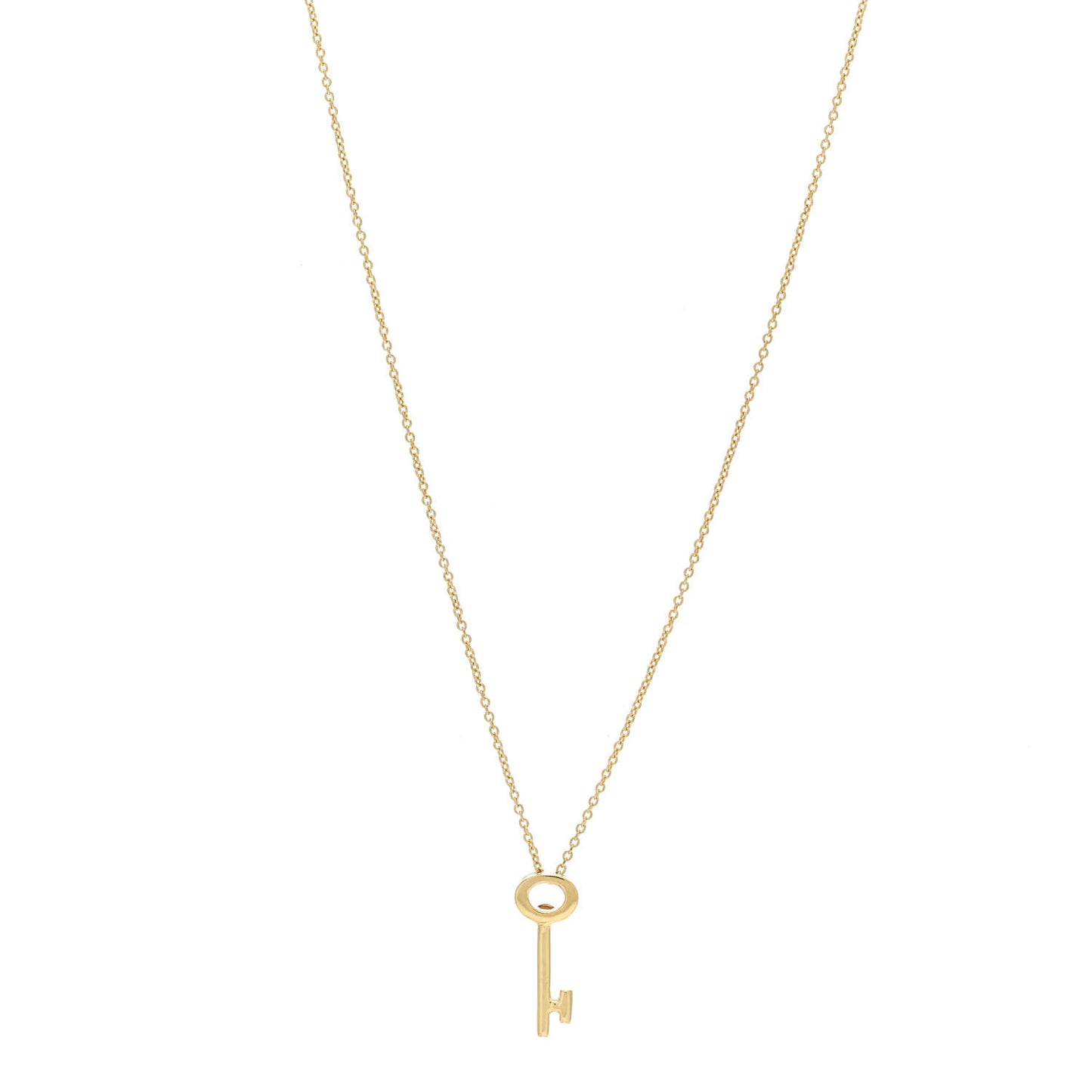 18K Yellow Gold Tiny Treasures Key Pendant Necklace