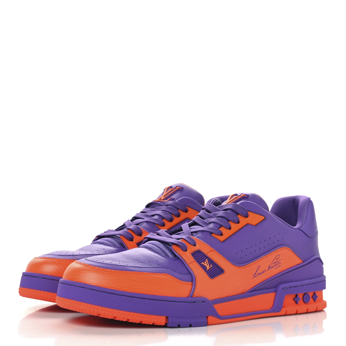 Calfskin Epi Mens LV Trainer Sneakers 12 Violet