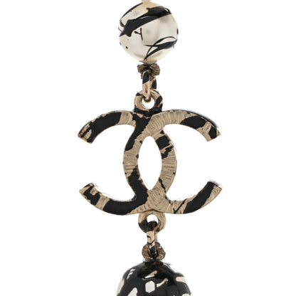 Chanel Pearl CC Graffiti Long Necklace Black Gold 4 of 7