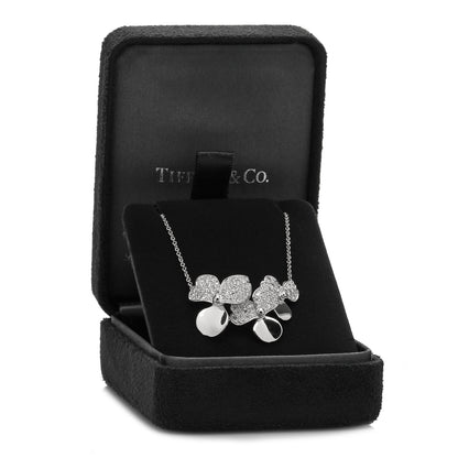 Tiffany Platinum Diamond Mini Paper Flowers Cluster Pendant Necklace 5 of 5