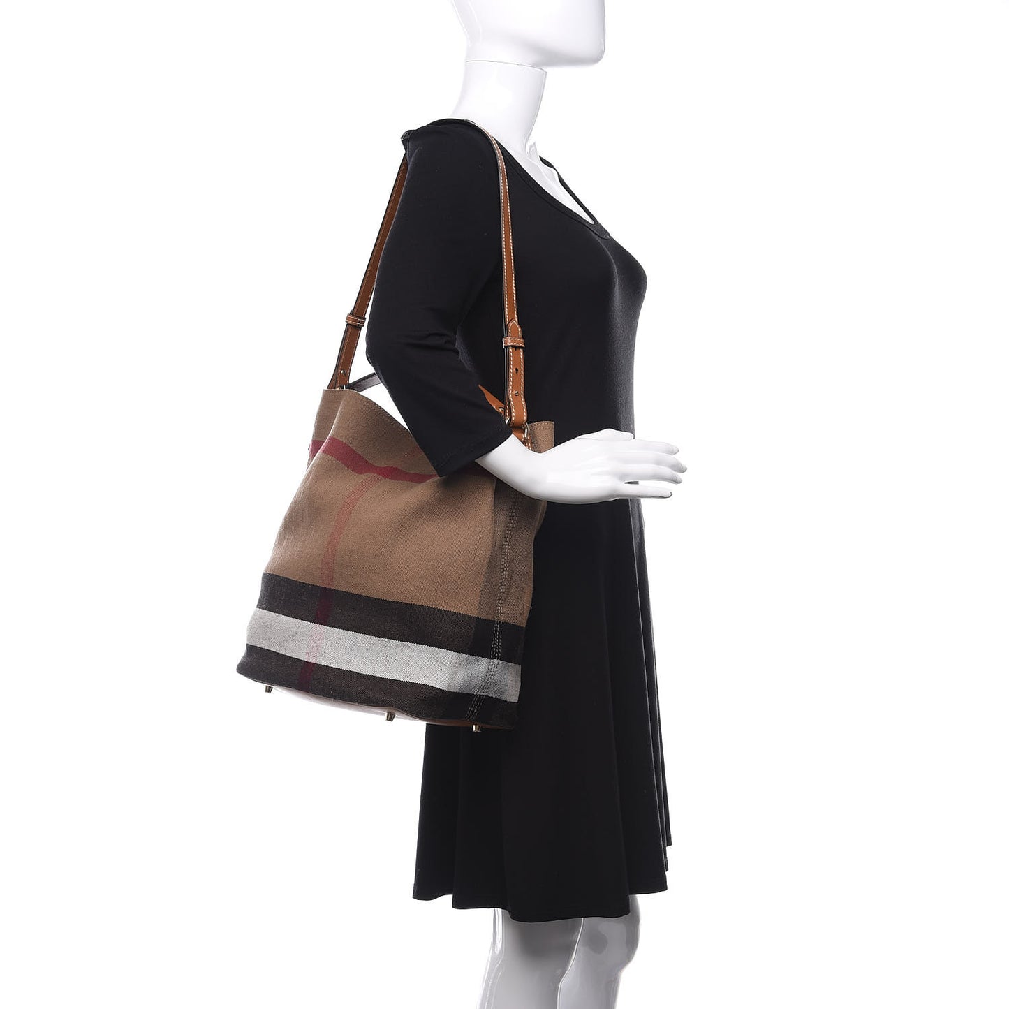 Canvas Mega Check Medium Ashby Hobo Black