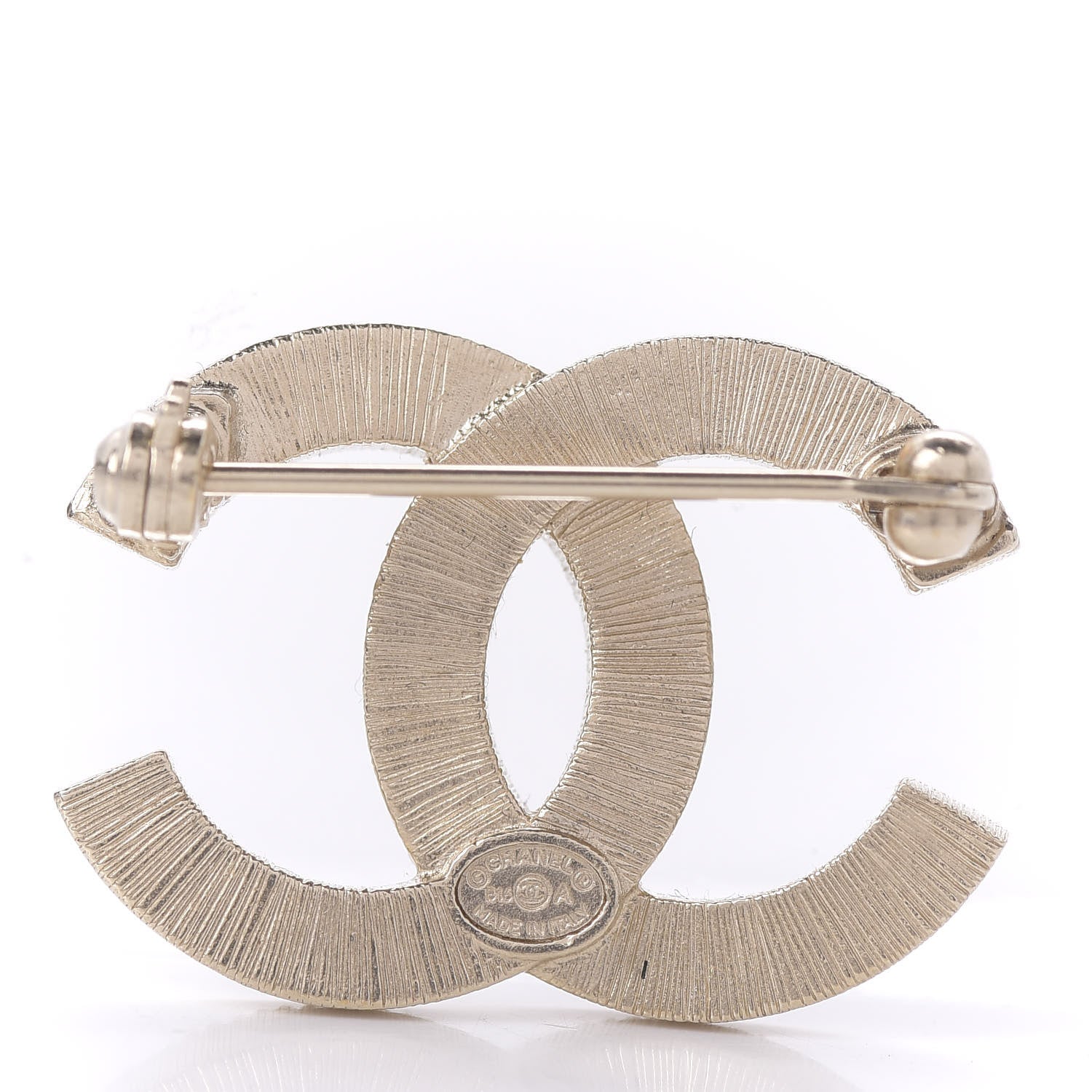 Chanel Bead CC Brooch Black Light Gold 3 of 4