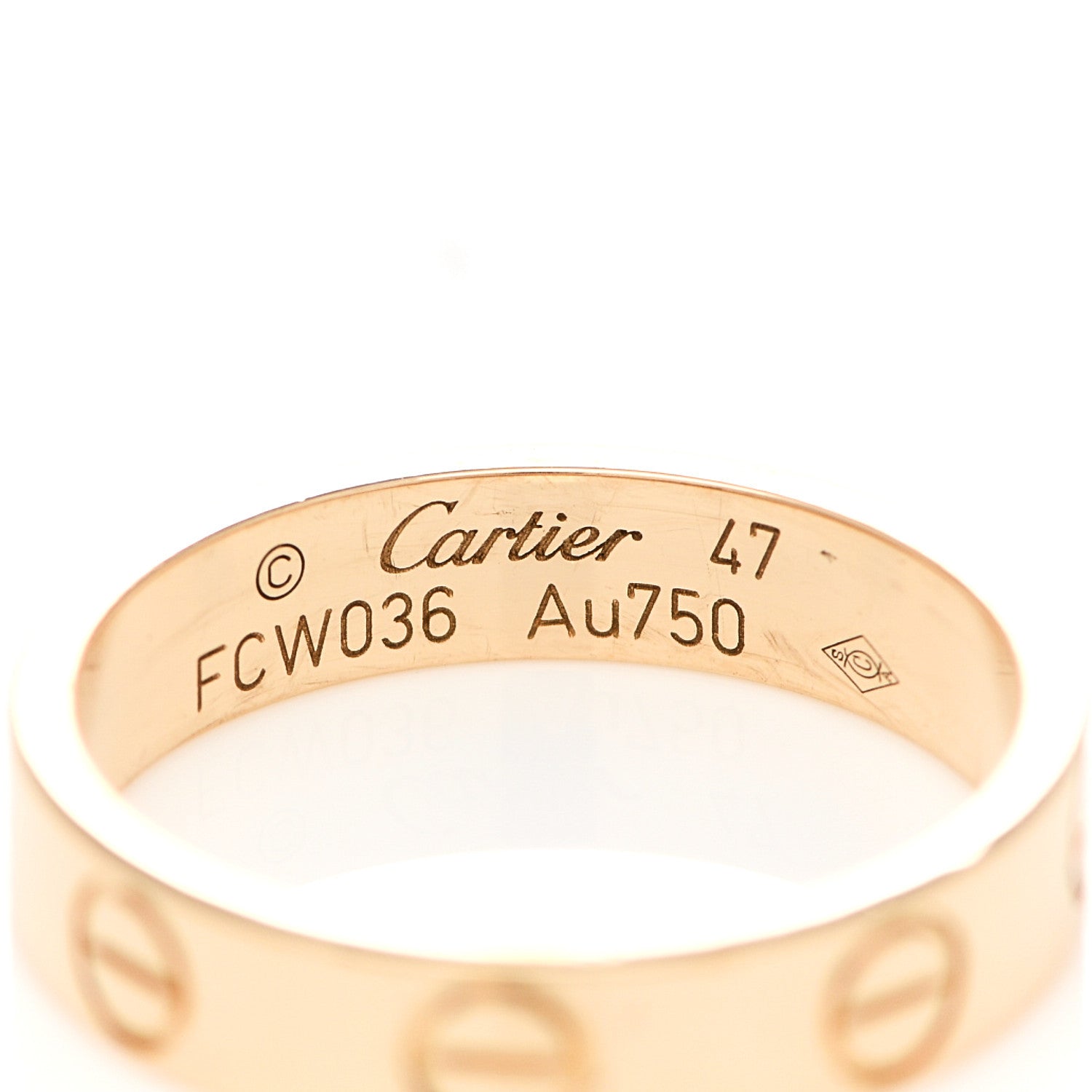 Cartier 18K Yellow Gold 3.5mm LOVE Wedding Band Ring 47 4 4 of 5