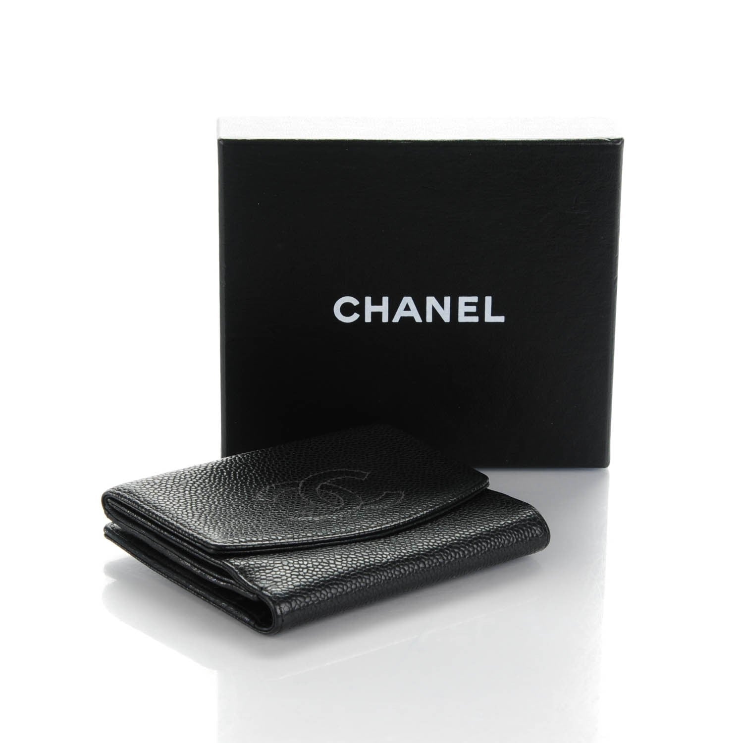 Chanel Caviar Timeless CC Compact French Wallet Black 4 of 8