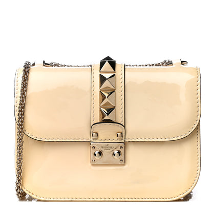 Valentino Garavani Patent Small Glam Lock Rockstud Flap Ivory 1 of 13
