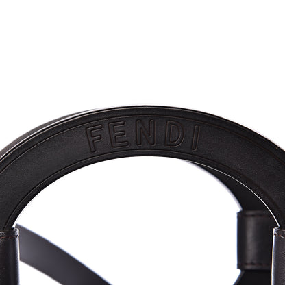 Fendi Mesh Vitello Century Cuoio FF 1974 Small Runaway Shopper Tote Marrone Black Ebano 11 of 12