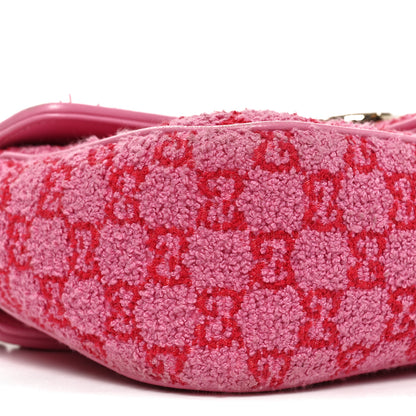 Gucci Sponge Boucle GG Monogram Small GG Marmont Shoulder Bag Pink Red 9 of 10