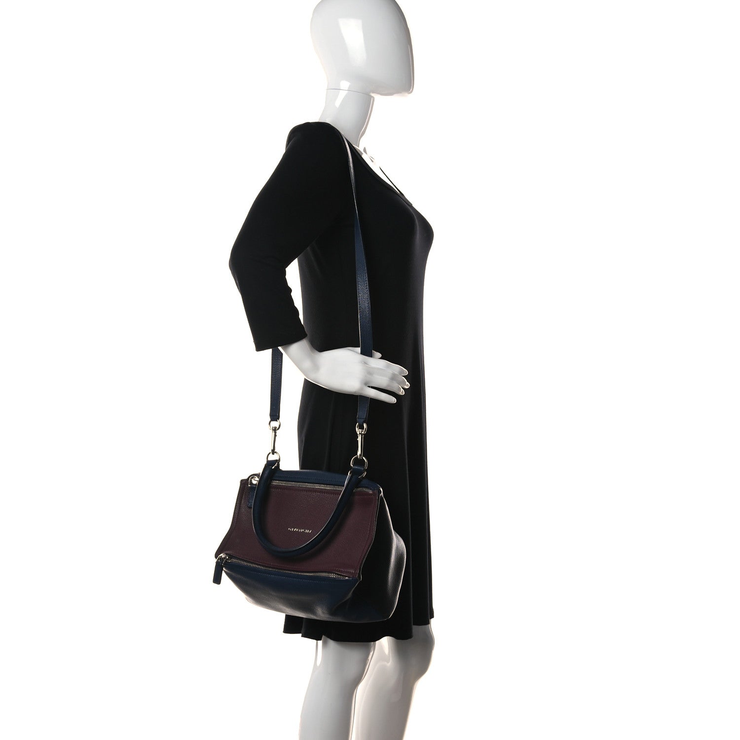 Givenchy Sugar Goatskin Small Pandora Navy Burgundy 2 of 13