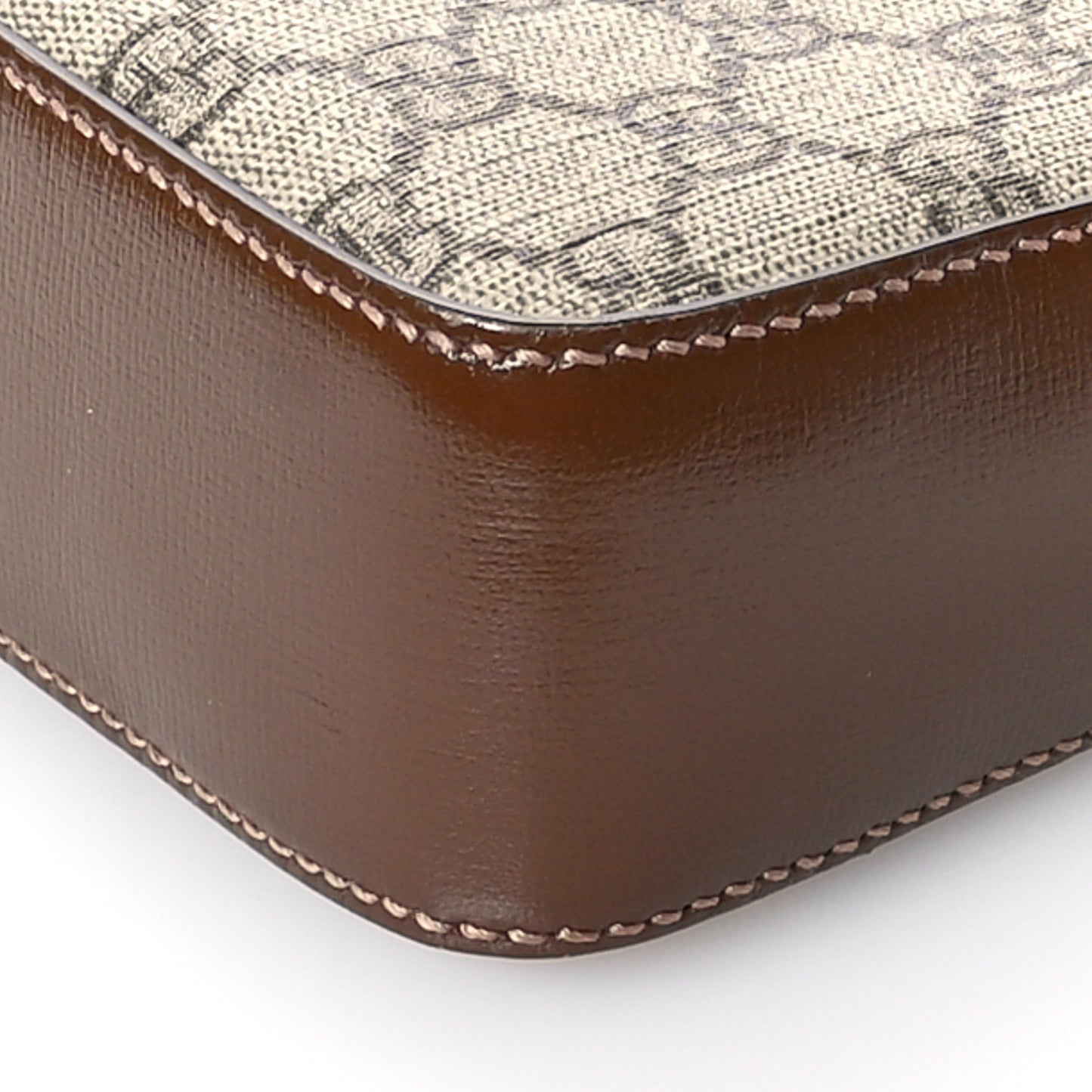 GG Supreme Monogram Azalea Calfskin Retro Interlocking G Messenger Shoulder Bag Beige Ebony Brown Sugar