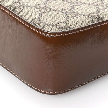 Gucci GG Supreme Monogram Azalea Calfskin Retro Interlocking G Messenger Shoulder Bag Beige Ebony Brown Sugar 10 of 10