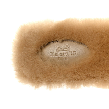 Hermes Woolskin Oran Sandals 41 Beige Argile 8 of 8