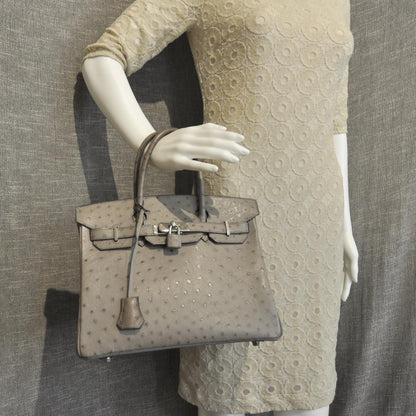 Hermes Ostrich Birkin 30 Gris Tourterelle 2 of 9