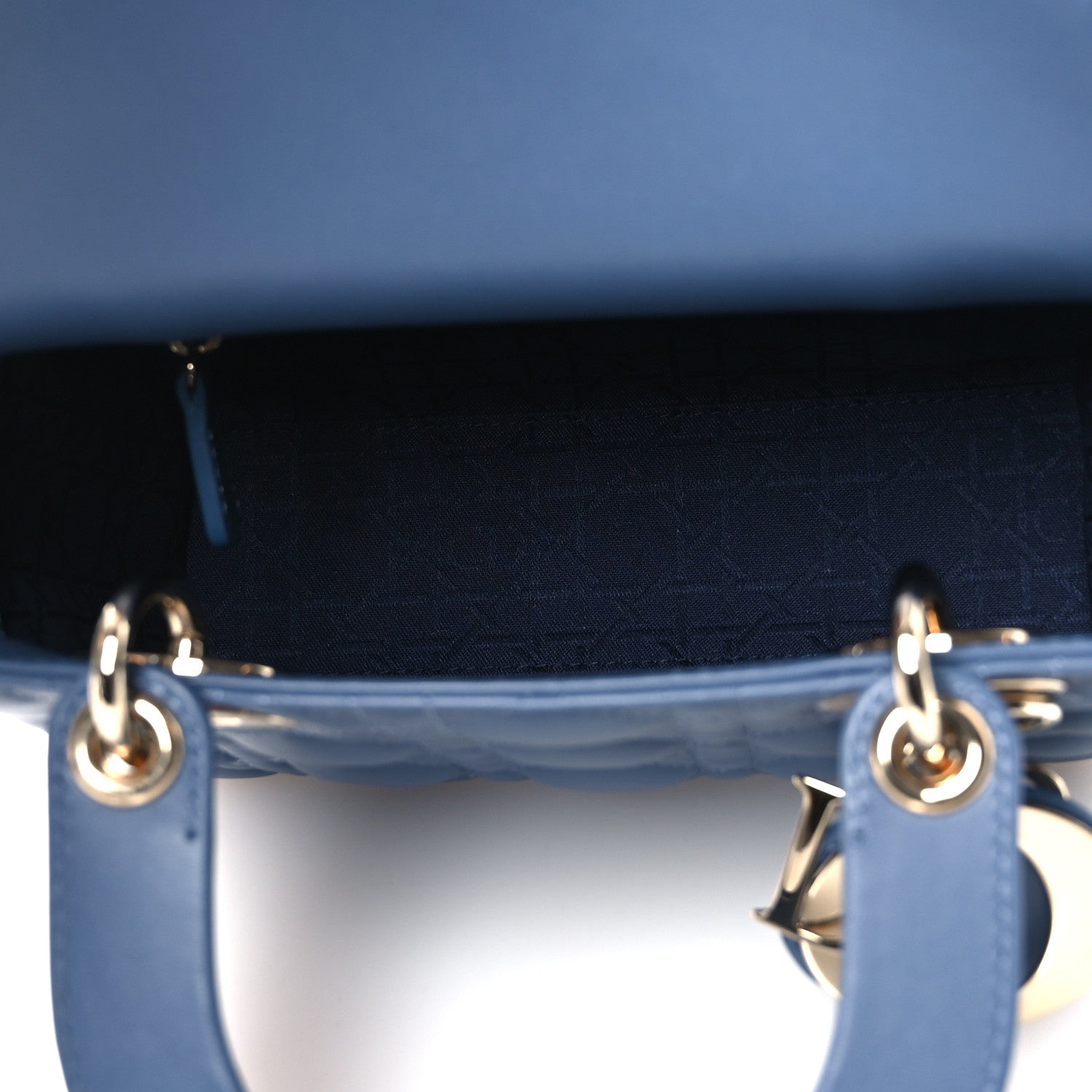 ディオール/クリスチャンディオール ブルー Christian Dior Lambskin Cannage Small My ABCDior Lady Dior Blue