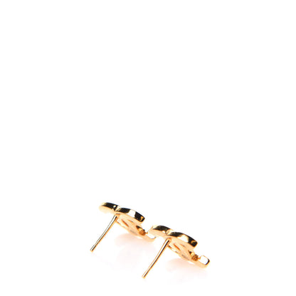 Chanel Metal CC Paris Button Stud Earrings Gold 3 of 5