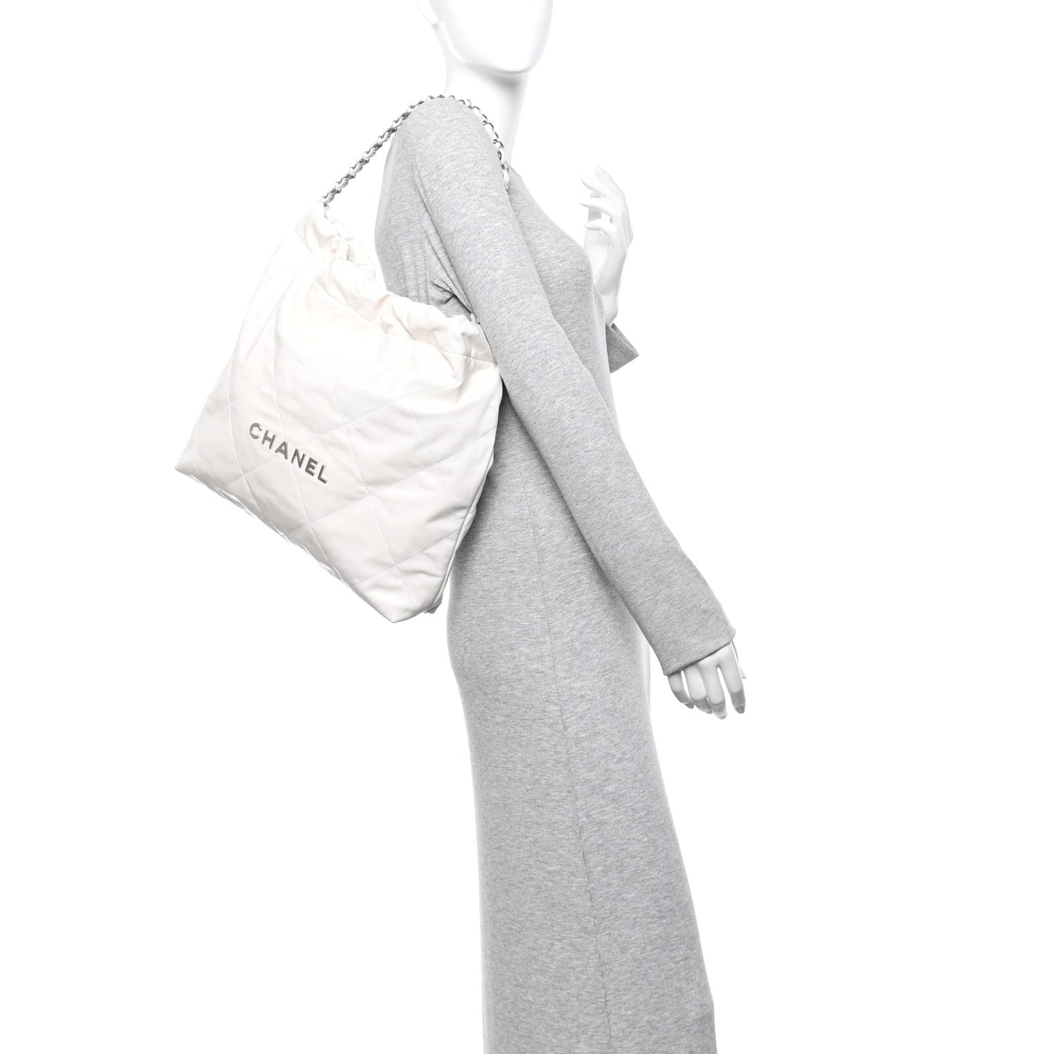 Chanel Shiny Calfskin Quilted Chanel 22 White 2 of 11