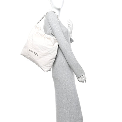 Chanel Shiny Calfskin Quilted Chanel 22 White 2 of 11