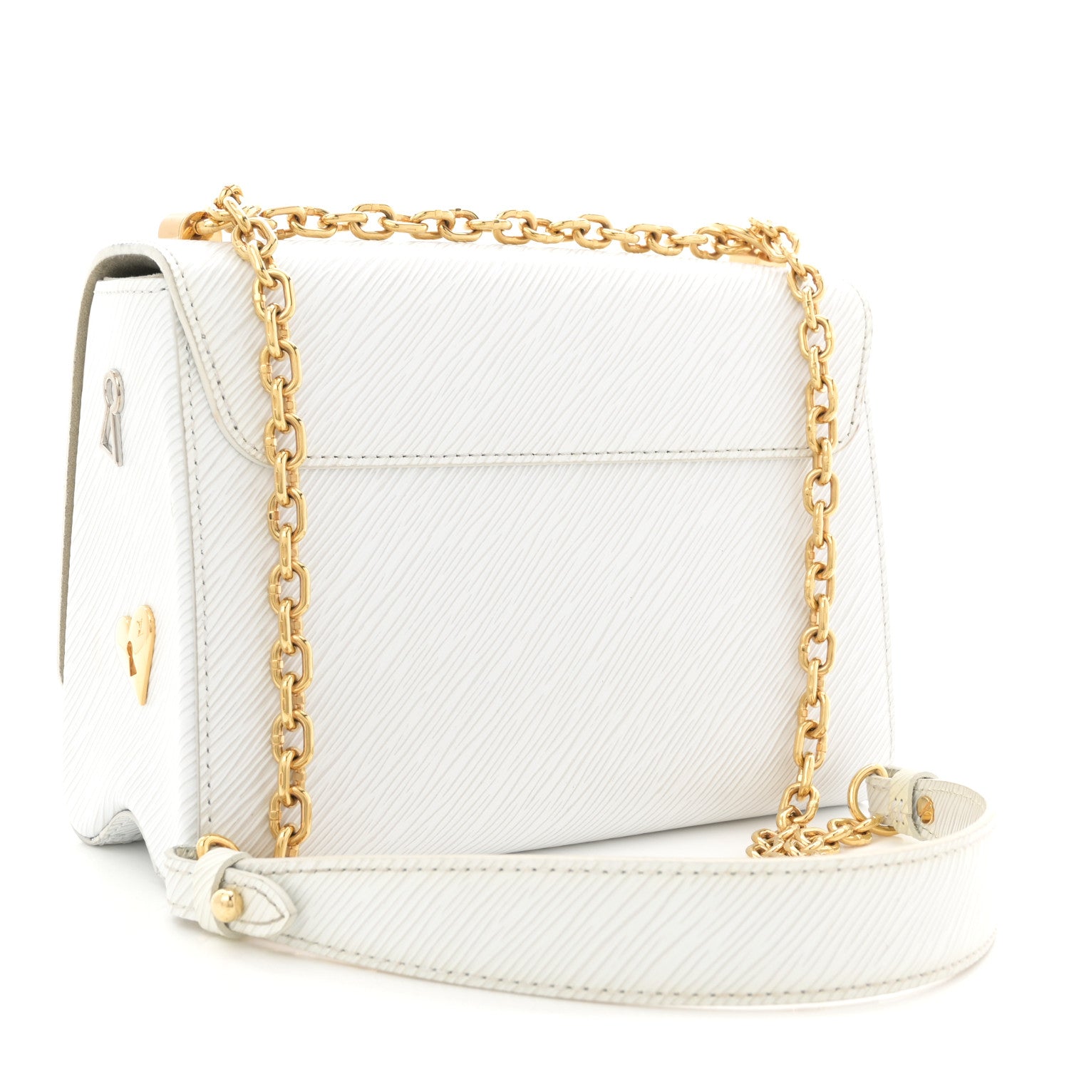 Louis Vuitton Epi Love Lock Twist Shoulder Bag MM White 4 of 11