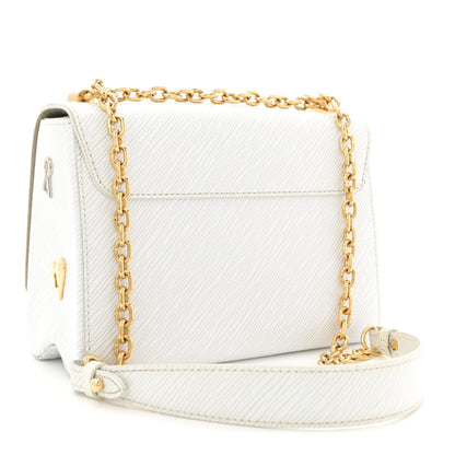 Louis Vuitton Epi Love Lock Twist Shoulder Bag MM White 4 of 11