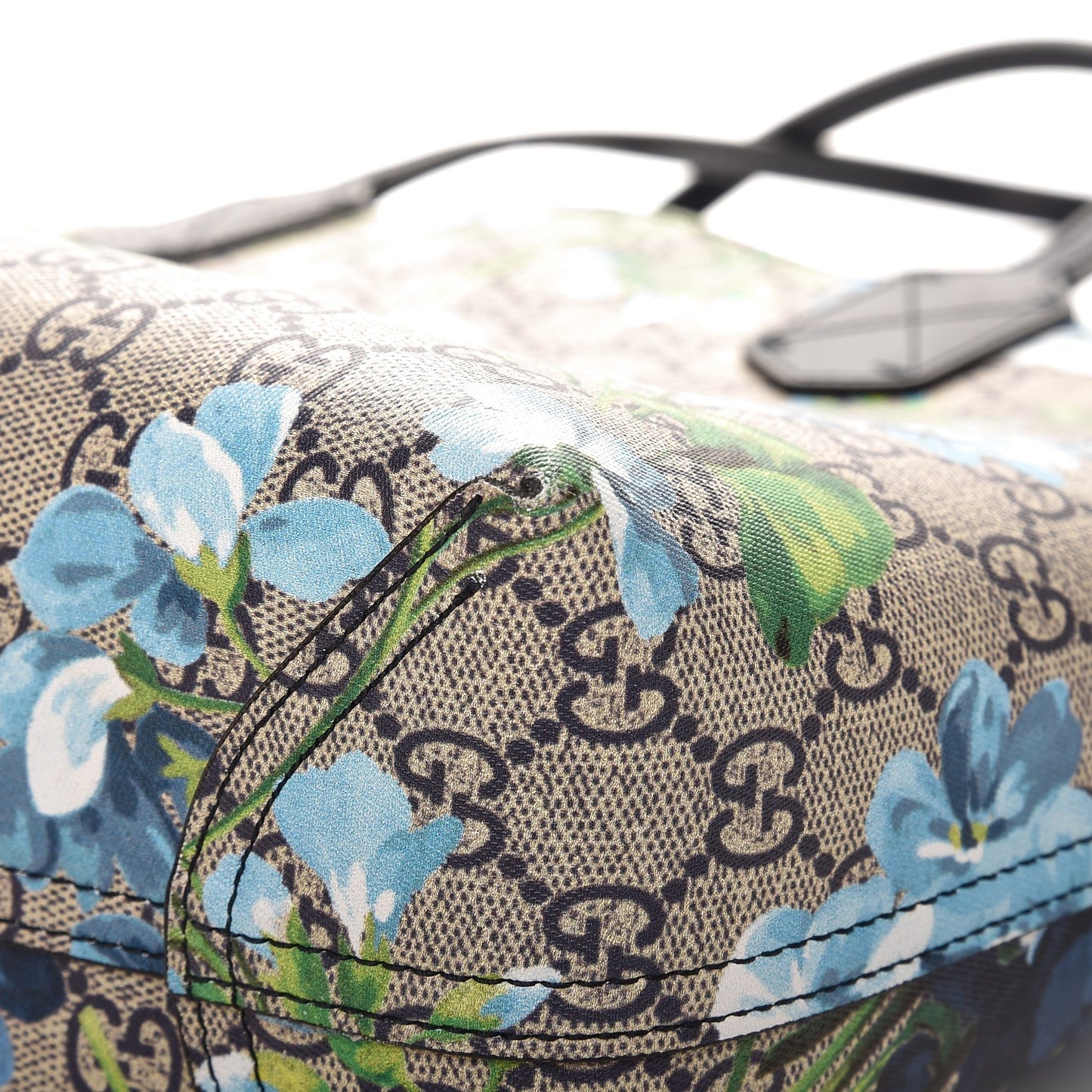 GG Supreme Monogram Blooms Small Reversible Tote Beige Blue Navy