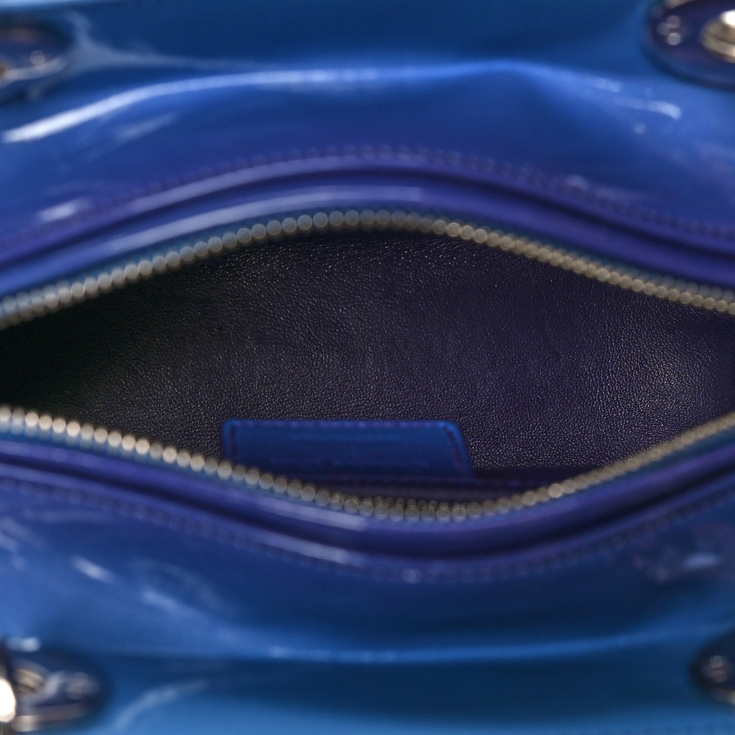 Patent Cannage Gradient Medium Lady Dior Purple Blue