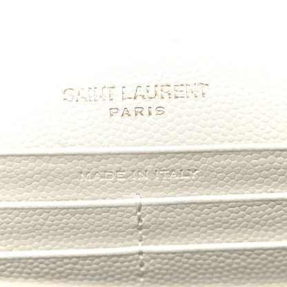 Saint Laurent Grain De Poudre Matelasse Chevron Monogram Chain Wallet Crema Soft 6 of 11