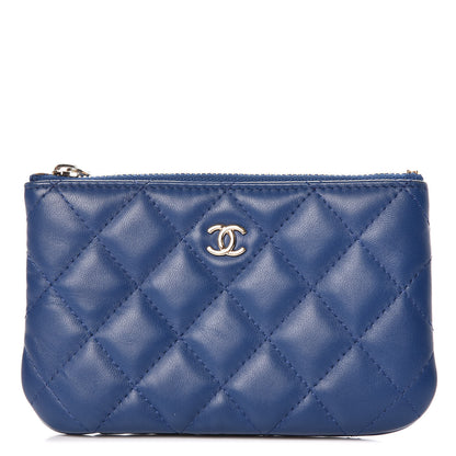 Chanel Lambskin Quilted Small Cosmetic Case Dark Blue 1 of 11