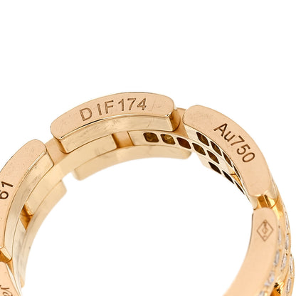 Cartier 18K Yellow Gold Diamond Maillon Panthere 3 Half Rows Paved Ring 61 9.5 5 of 6