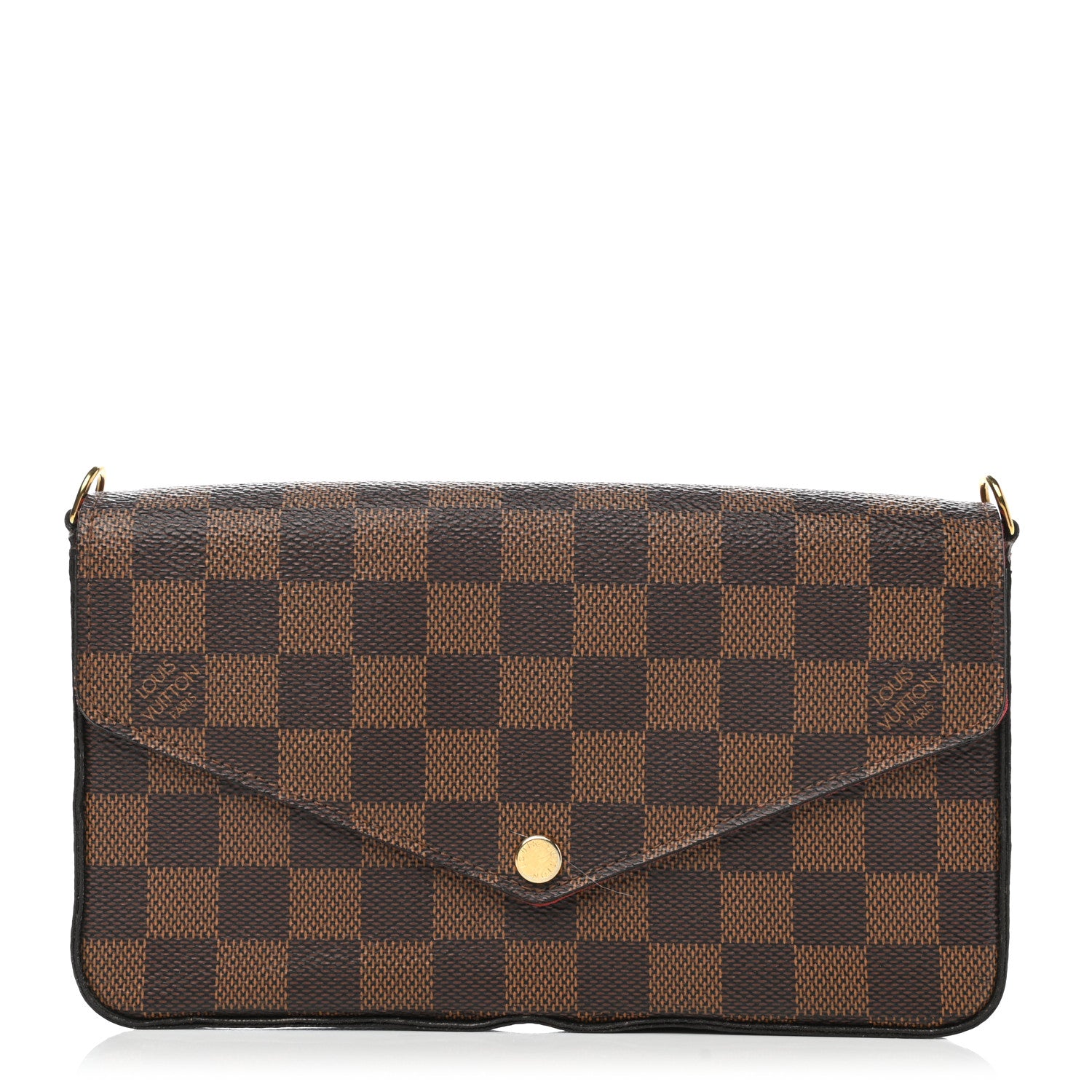Louis Vuitton Damier Ebene Pochette Felicie Chain Wallet 1 of 8