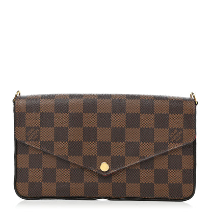 Louis Vuitton Damier Ebene Pochette Felicie Chain Wallet 1 of 8