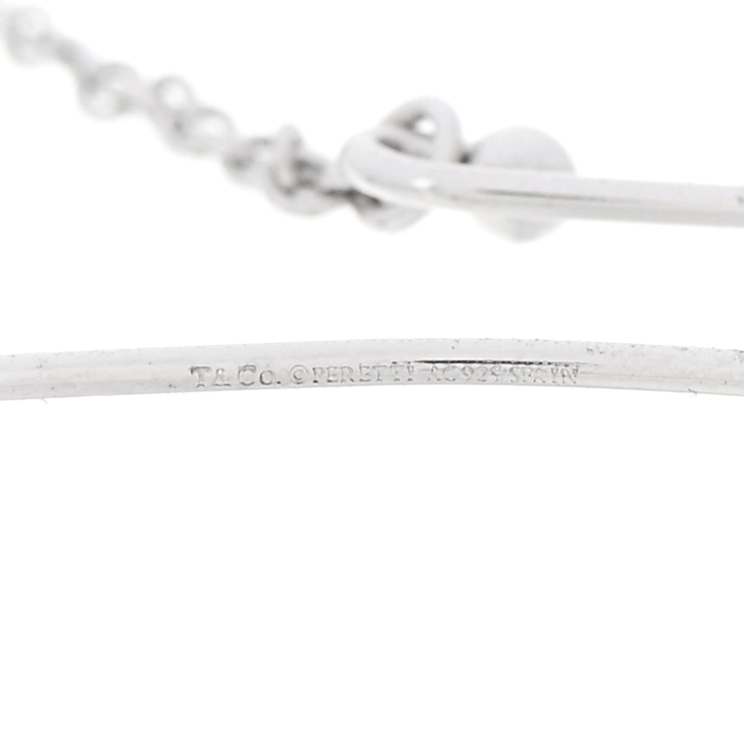 Tiffany Sterling Silver Diamond .10ct Elsa Peretti Diamonds by the Yard Drop Earrings 3 of 4