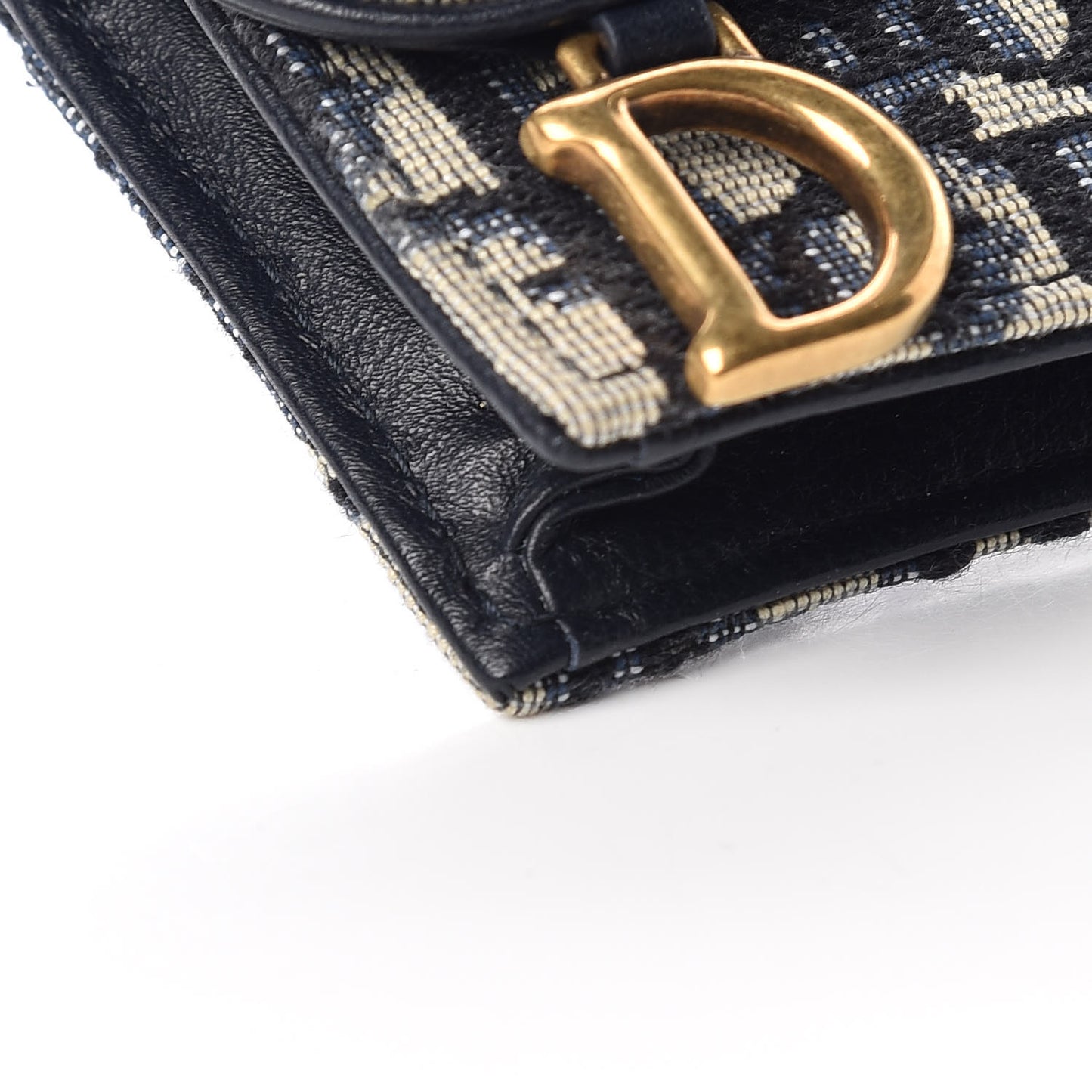 Oblique Saddle Card Holder Blue