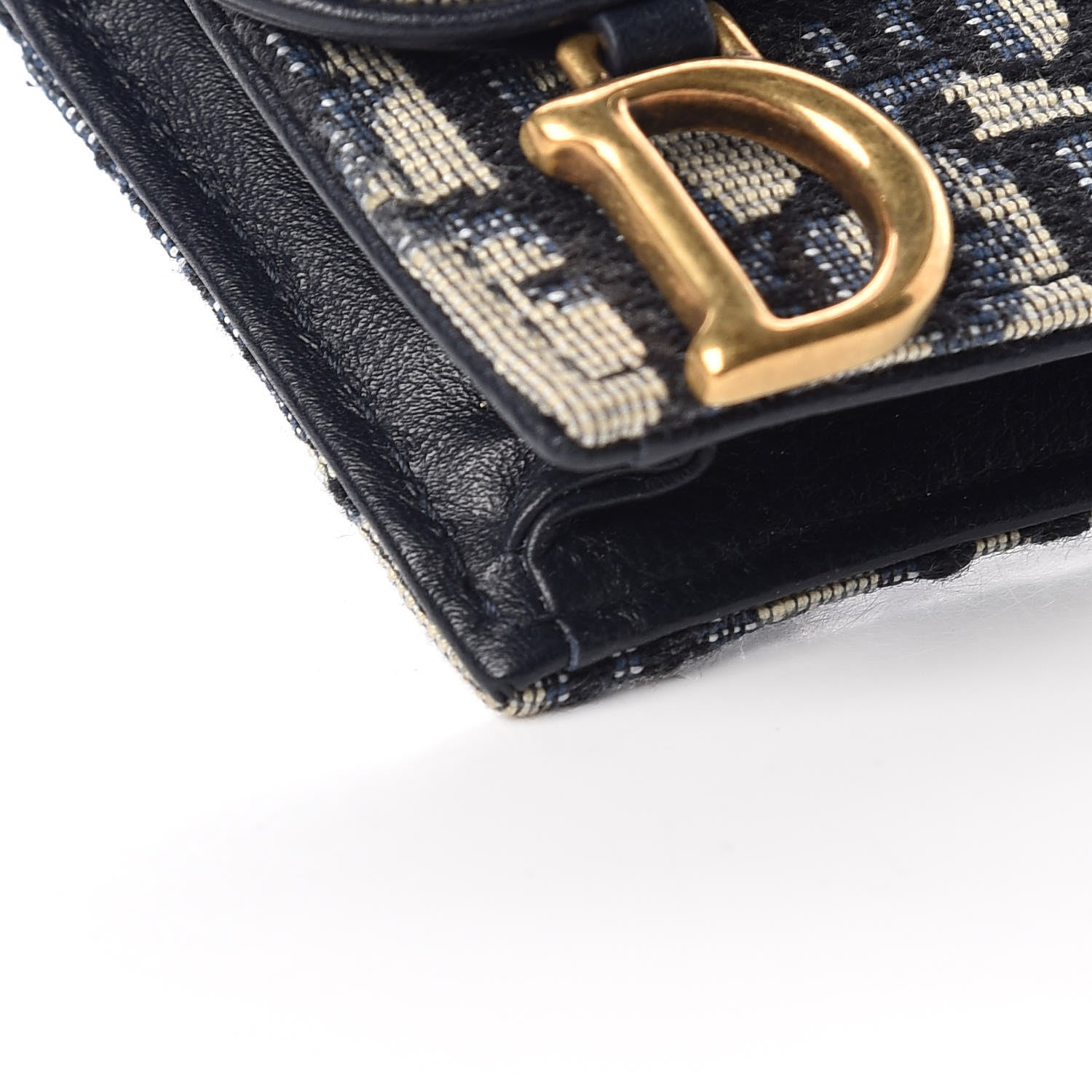 Christian Dior Oblique Saddle Card Holder Blue 8 of 10