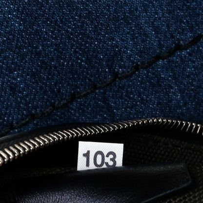 Prada Denim Calfskin Logo Shopping Tote Blue 10 of 13